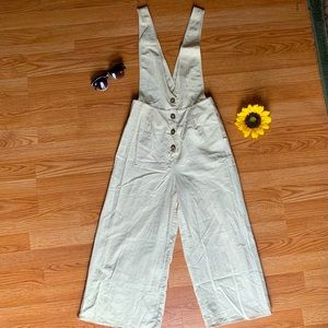 XS Tan button down jumpsuit
